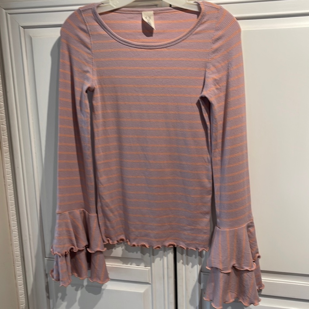 We the Free Bell sleeved pink and orange top size small